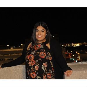 Torrid black and orange floral double layered tank